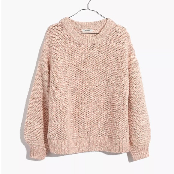Madewell pink Baez wool/alpaca crewneck pullover sweater size large - Picture 4 of 8